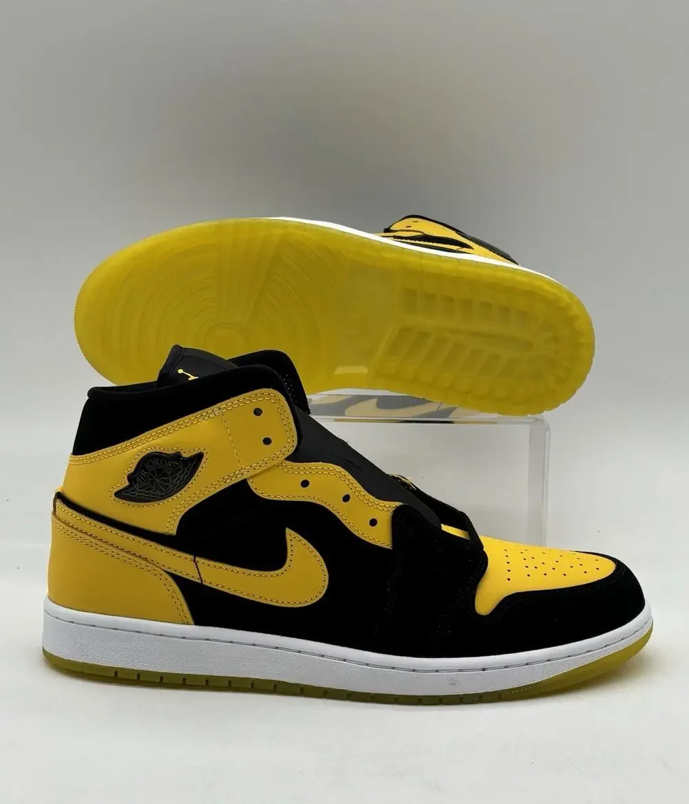Mens Size 11 Air Jordan 1 Mid SE Blk/Maize/Wht Basketball Shoes HJ6654 071 NEW